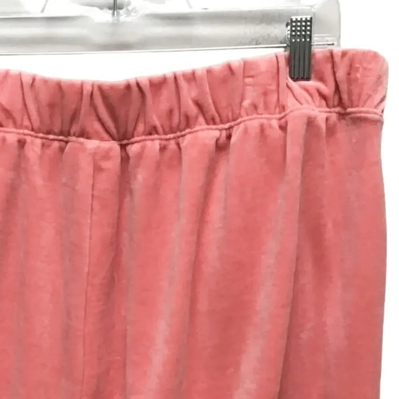 Ava & Viv Women Plus Size Pull On Coral Velour Jogger Pants With Pockets - Picture 2 of 9